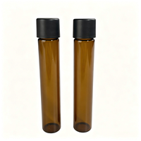 Tube en verre transparent de 120 mm avec bouchon sécurité enfant, tube à essai en verre résistant aux enfants pour le stockage et l'emballage des herbes