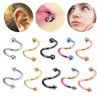 Edelstahl personal isierte trend ige S-förmige SBR Ring Spiral Ohrringe Lippen Ohr stecker Nasenringe Body Piercing Schmuck für Frauen Männer