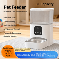 Distributeur automatique de nourriture pour animaux de compagnie 3L, WiFi, minuterie intelligente, contrôle à distance par application, enregistrement vocal, anti-blocage, double alimentation, pour chats et chiens