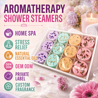 Coffret Cadeau de Pastilles de Douche Effervescentes aux Huiles Essentielles Naturelles, Tablettes d'Aromathérapie Botaniques Printanières, Emballage Personnalisé, Vente en Gros