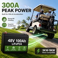 Водонепроницаемая аккумуляторная батарея LiFePO4 IP67 48В 100Ач для гольф-каров с интеллектуальной Bluetooth BMS системой, замена для Club Car, EZGO, Yamaha