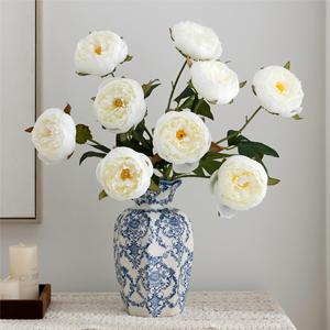 Fleurs de pivoine artificielles Meng Jie, couleur champagne, polyester, décorations murales pour mariage, décoration de table à domicile - Product Image 4