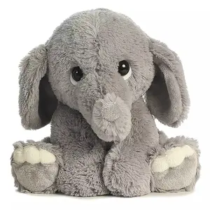 Elefante Rosa bordado Animal relleno bebé peluche venta al por mayor orejas grandes suave elefante personalizado Juguetes