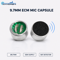 Kapsul Mikrofon Kondensor Elektret OEM 9.7mm 2V 2.2K Pemasangan Samping untuk Proyek Audio Detektor Kelelawar