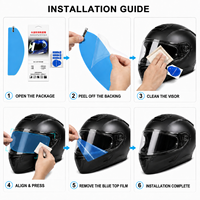 Película Protectora para Casco de Motociclismo con Alta Transparencia y Antideslumbrante, Sistema de Película Desprendible Compatible