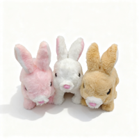 Jouet en peluche électrique lapin mignon qui parle et marche, peluche interactive réaliste 12x8x13cm pour les enfants de 2 à 14 ans