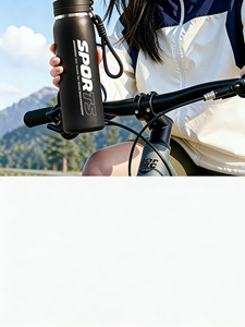 Bouteille d'eau isotherme à large ouverture de 600 ml, colorée, en gros, avec couvercle à ouverture rapide par pression et sangle - Product Image 2