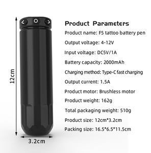 เครื่องสักไร้สาย 2000mAh หน้าจอ OLED มอเตอร์ไร้แปรงถ่าน แบตเตอรี่ในตัว - Product Image 6