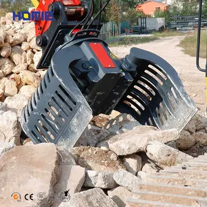 China Supplier 3-35ton Excavator Hydraulic Rotating Grab Sorting Grapple
