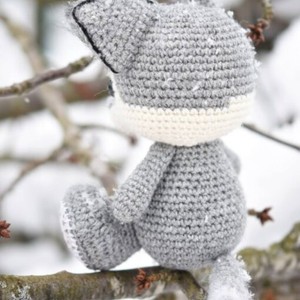 Juguete de Peluche de Lobo Hecho a Mano, de Algodón, Seguro, Personalizado, Suave, Tejido a Crochet, <span class=keywords><strong>Amigurumi</strong></span>, para Regalo de Navidad - Product Image 4
