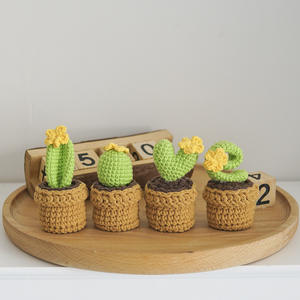 Whole4pc Hilo de lana de ganchillo Hecho a mano Ganchillo positivo Amor <span class=keywords><strong>Corazón</strong></span> Crochet <span class=keywords><strong>Cactus</strong></span> Suculenta Flor en maceta Regalo del Día de la madre - Product Image 1