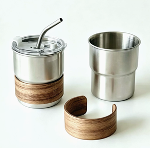 DFM300 300ml 500ml Tasses à café portables empilables en acier inoxydable SUS 304 pour l'extérieur, personnalisation de la marque - Product Image 2