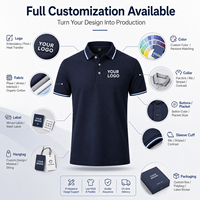 Chemises polo pour hommes aux couleurs Pantone personnalisées, col lisse durable, col soigné, coutures de qualité supérieure, vêtements durables pour détaillants