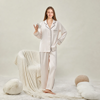 Ensemble de pyjama en satin personnalisé pour femme, respirant, à taille élastique, motif dessiné, vente en gros de robes de nuit