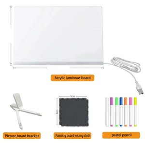 Acrylic huỳnh quang dẫn ánh sáng ban phát ra ánh sáng, xóa được bằng văn bản, bảng tin, bảng quảng cáo, bảng trắng, bảng vẽ - Product Image 6