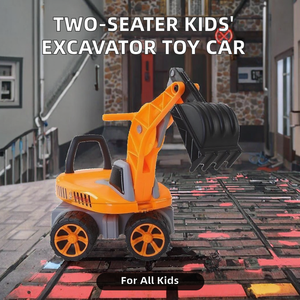 <span class=keywords><strong>Coche</strong></span> de juguete con temática de excavadora, diseño de dos plazas, ruedas pequeñas, gancho giratorio <span class=keywords><strong>para</strong></span> bebés grandes, niños pequeños, niños económicos - Product Image 2