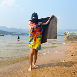 Sợi Nhỏ Tái Chế <span class=keywords><strong>Polyester</strong></span> Quá Khổ Thêm Lớn Cát Miễn Phí Nhanh Chóng Khô Trọng Lượng Nhẹ Bãi Biển Khăn - Product Image 5