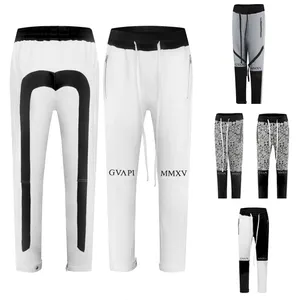 Calça masculina listrada, design de cintura, calças com zíper de alta qualidade com bolsos, tornozelo, slim, para corrida