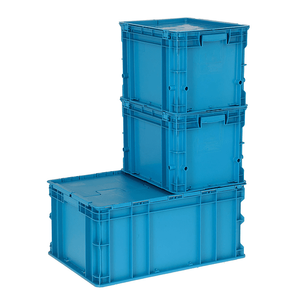 Euro Industrial Stack Plastic Container with Handle for Warehouse Transport