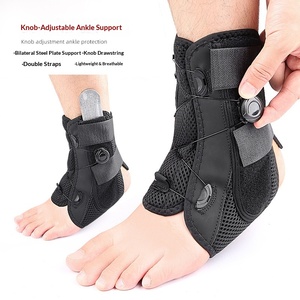 Heetverkochte verstelbare ademende PU SBR enkelbrace met draaiknop, aluminium <span class=keywords><strong>splint</strong></span>, compressie en stabiliserende ondersteuning - Product Image 2