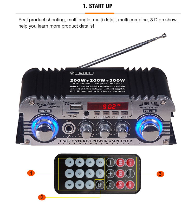 カーオーディオ　アンプ　サブウーファー　セット ホーム カー サブウーファー オーディオアンプ用 HiFi 4.0CH
