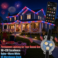 Lampu Atap Permanen Luar Ruangan 12V 24V 36V Addressable RGBW untuk Dekorasi Rumah, Atap, Liburan, Natal, Lampu Titik Pixel LED