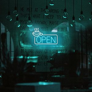 Coffee neon sign OPEN LED dimmable USB powered ambient <b>light</b> shop <b>window</b> decoration <b>light</b> street indicator <b>light</b> landscape <b>light</b> - Product Image 4
