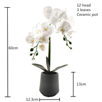 Sutra berkualitas tinggi anggrek pot realistis palsu vas Phalaenopsis untuk pernikahan Hari Valentine's Thanksgiving dekorasi wisuda lembut