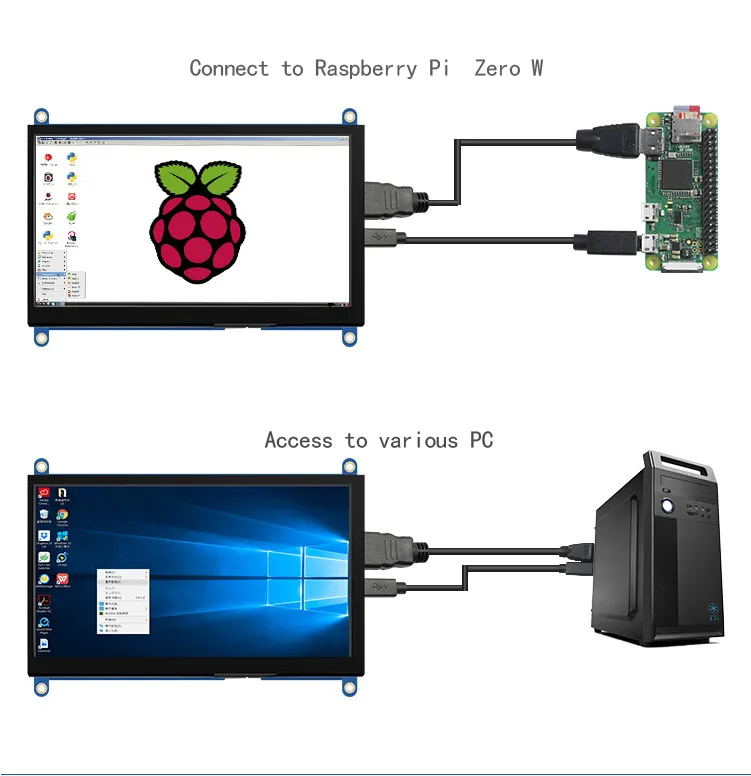 Touchscreen Raspberry PI Touch Screen Touchscreen Display 7 "with Capacitor Touch Display