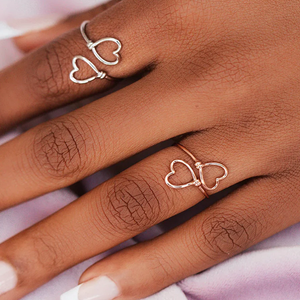 Anelli di fidanzamento vintage con cuore <span class=keywords><strong>mignolo</strong></span> impilabile per donna anelli a cuore in <span class=keywords><strong>argento</strong></span> sterling 18 carati gioielli <span class=keywords><strong>da</strong></span> donna - Product Image 2