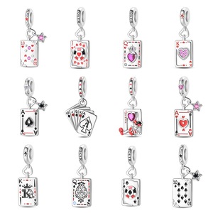 Poker <b>Card</b> Series: Copper Charm Enamel Fashion Women's Jewelry Wholesale Original DIY Bracelets and Charms - Product Image 1