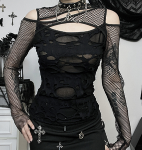 【送料&関税込】Saint Laurent Black Lace Top Saint Laurent Plunge Neck Sheer Top in Noir | FWRD