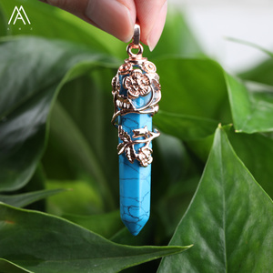 Đá Quý Điểm Con Lắc Mặt Dây Chuyền Chakra, Màu Vàng Hồng, Chữa Lành Trang Sức Thiền Pha Lê - Product Image 5