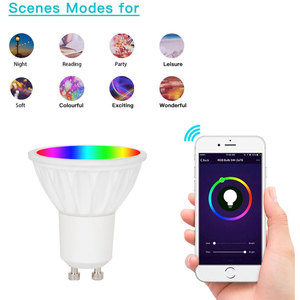 Tuya-bombilla inteligente gu10, foco led regulable con WiFi, 5w, funciona con <span class=keywords><strong>alexa</strong></span>, google home - Product Image 2