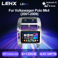 Radio Mobil Multimedia Layar Terpisah LEHX Silver OLED untuk Polo Mk4 IV 2001-2009 Android 12 Pemutar Mobil Stereo Navigasi GPS
