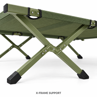 Lit de camp pliable portable en alliage d'aluminium, moderne et simple, pour extérieur, secours d'urgence et pause déjeuner, en acier, vente en gros