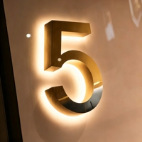 Letras de Canal Acrílicas de Acero Inoxidable con LED de Alto Brillo, IP65 Impermeables, Personalizables, Decorativas, con Iluminación Direccional