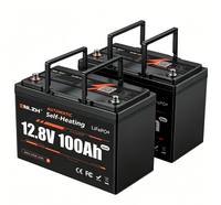 Baterai LiFePO4 Enlzh Mini Ukuran 12.8V 100Ah Dengan Fungsi Pemanasan Otomatis, Mendukung 4 Unit Seri untuk Penyimpanan Energi