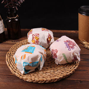 Custom Printed Greaseproof Glassine Wrapping <strong>Paper</strong> for Shawarma Kebab Sandwich Cookie Bread Fast Food Packaging - Product Image 2