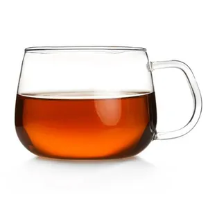10oz Promotion Glass Drink Tumbler Simple Coffee Milk Tea Mug with Handle