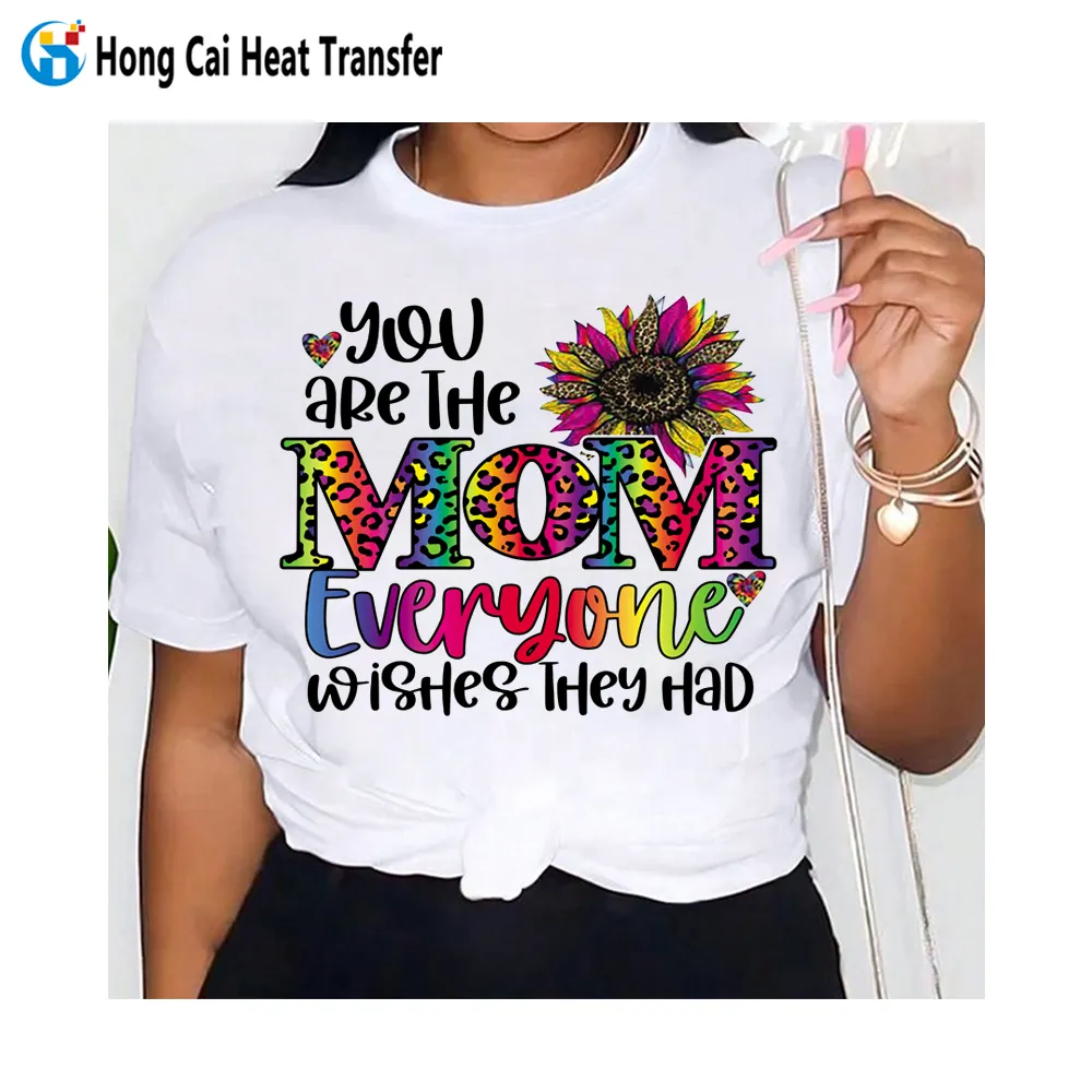 Hongcai 도매 맞춤형 면 프린트 상의 여성 상의 티셔츠 맞춤 여아용 캐주얼 티셔츠