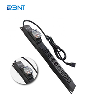 Multiprise de distribution d'alimentation PDU 16A pour serveur en rack 1U 19 pouces à 8 voies, montage en rack, OEM d'usine