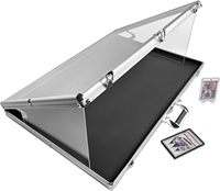 Vitrine de présentation de cartes de baseball grand format, vitrine de table en aluminium et acrylique verrouillable, vitrine portable pour salon professionnel