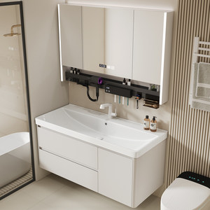 ตู้ห้องน้ำอัจฉริยะทันสมัยพร้อมอ่างล้างหน้าเซรามิกแบบฝังในตัว - Product Image 3