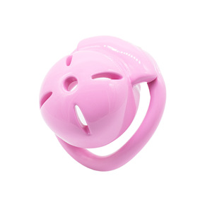 Nuovo pene rosa gabbia di castità del pene Set piccolo uccello gabbia di castità con lucchetto 4 anello pene Bondage schiavo uomo sesso Toy18 + - Product Image 3