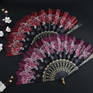 स्टॉक तितली फूल श्रृंखला आधुनिक सरल प्लास्टिक फोल्डिंग 6 रंग चींगसम नृत्य लोलिटा - Product Image 3