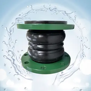 PN10/PN16/PN25/PN40 Double Sphere Rubber Expansion Joint/ Rubber Flexible Joint With Metal Flange