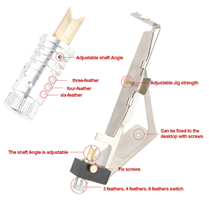 Bắn cung có thể điều chỉnh mũi tên fletching Jig-hợp kim fletching, 3, 4 hoặc 6 lông thật và cao su cánh phổ mũi tên fletcher - Product Image 6