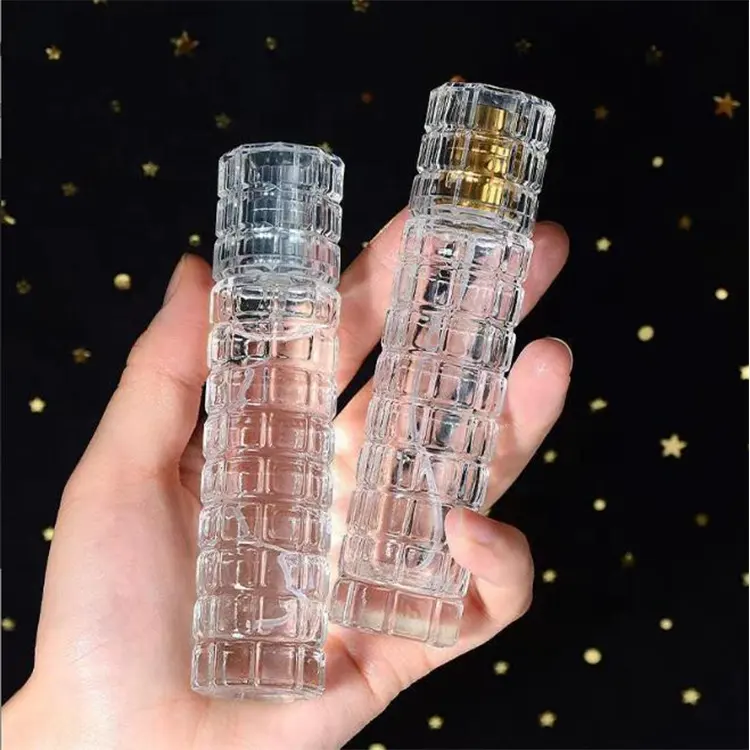 Luxury Cylindrical Shape 30ml Empty Clear Glass Perfume Bottles Creative Parfum Bottle With Matched Cap