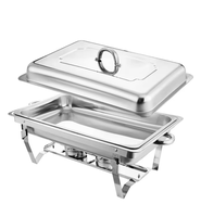Nouvel Arrivage Réchaud de Buffet en Acier Inoxydable à Chauffage au Gaz, avec Couvercle Suspendu, Capacité 9L, Maintien au Chaud